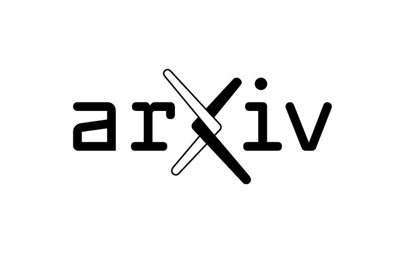 The arXiv logo in black