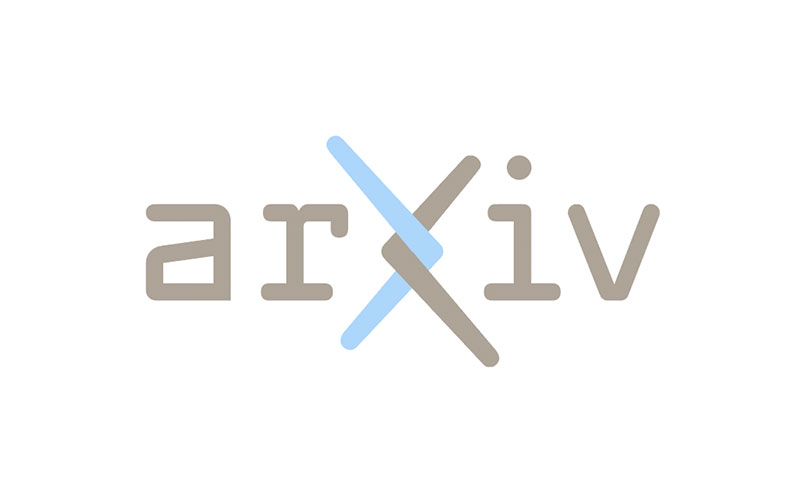 The arXiv logo in lighter colors for use on a dark background