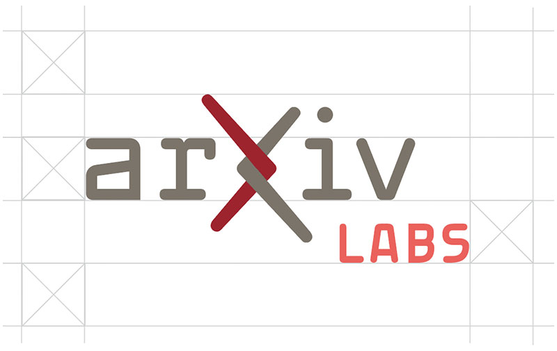 The arXiv logomark with a grid showing proper clearance around the graphic